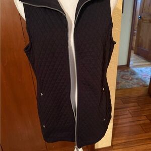 Jones New York Black Zipper Quilted Vest